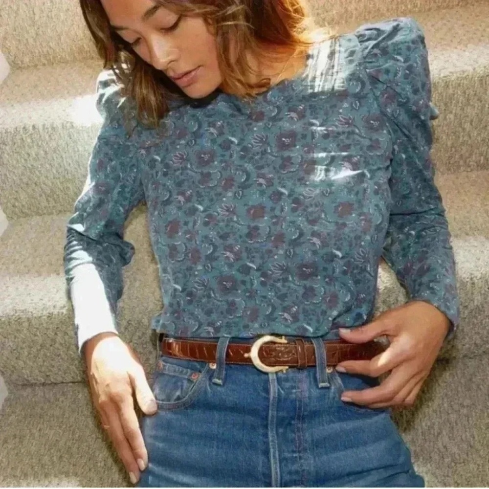 National Ltd Romy floral puff long sleeve top Size Medium
